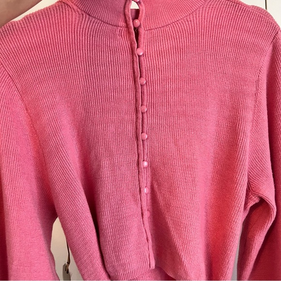 Ryegrass Pink Mock Neck Back Tie Pullover Sweater (Size XXL) NWT - Picture 6 of 12